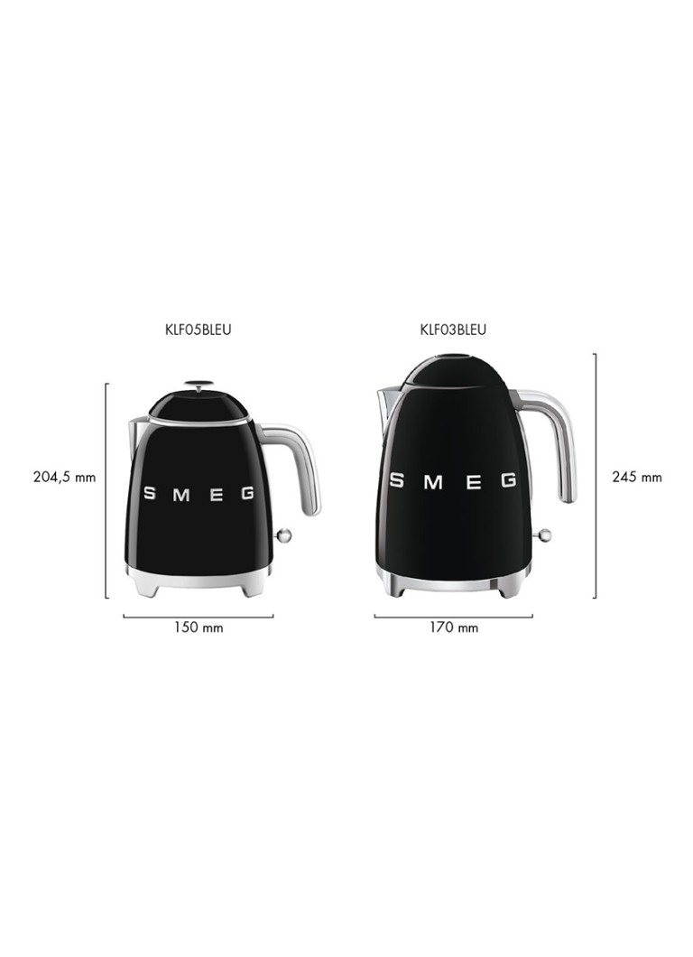 Informeer commentator Standaard Smeg 50's Style Mini waterkoker 0,8 liter KLF05BLEU • Zwart • de Bijenkorf