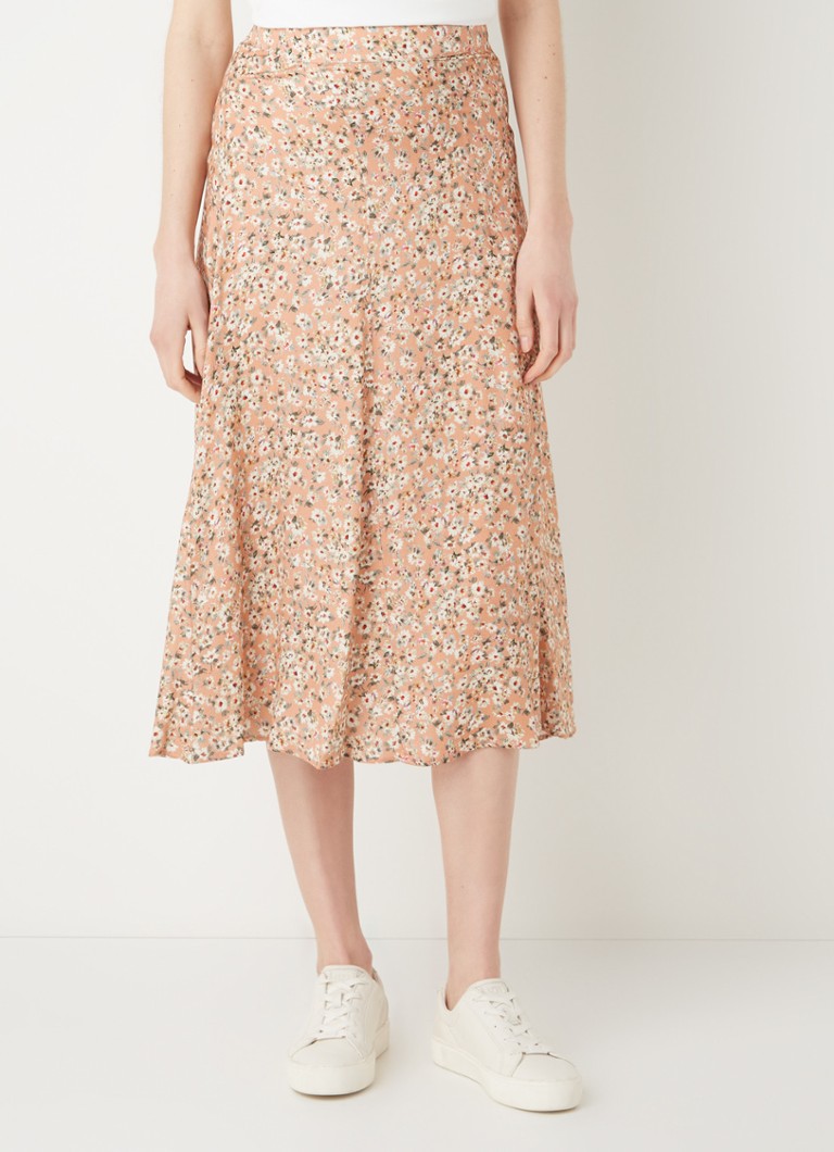 Smith & Soul Midirok met bloemenprint en volant • Oudroze • de Bijenkorf Smith & Soul Midirok met bloemenprint en volant • Oudroze • de Bijenkorf
