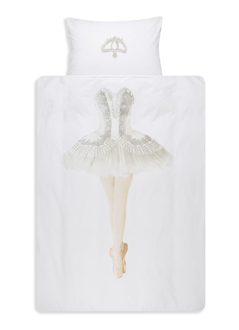 Snurk - Ballerina kinderdekbedovertrekset van katoen perkal 160TC - inclusief kussenslopen - Wit