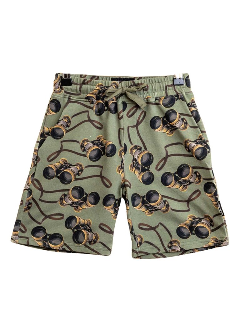 Snurk - Binoculars pyjamashorts met print - Groen