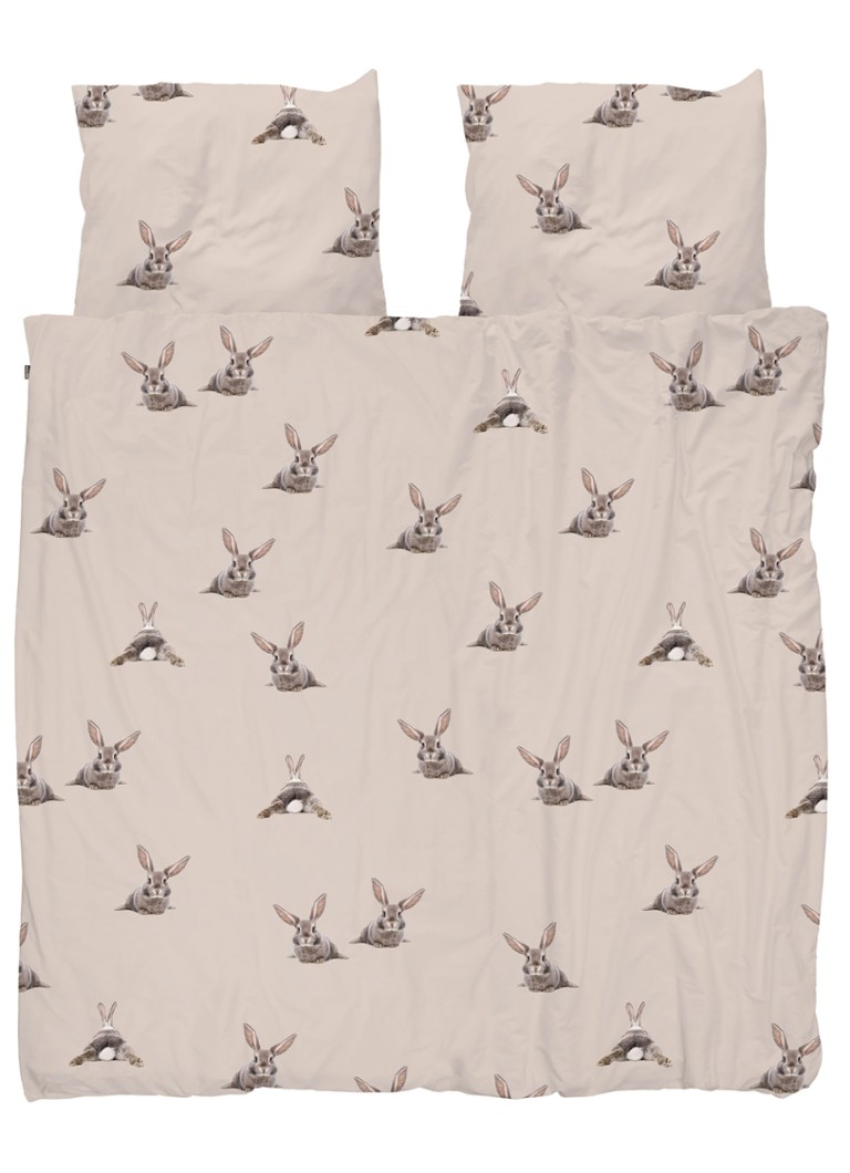 Snurk - Bunny dekbedovertrekset van biologisch katoen 160 TC - inclusief kussensloop - Beige