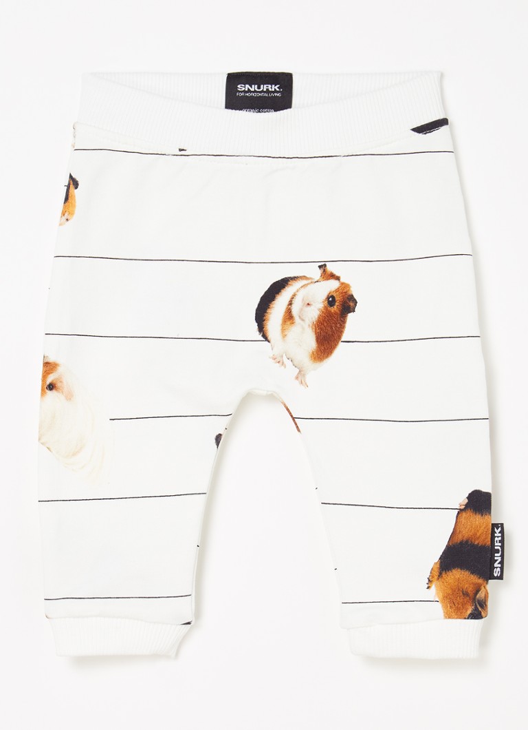Snurk - Cavia pyjamabroek van biologisch katoen met print - Wit