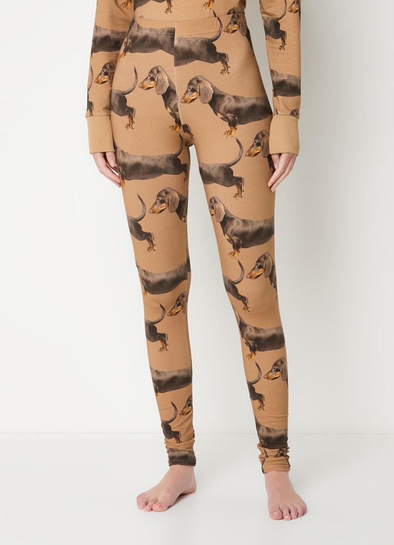 Snurk James mid waist legging van biologisch katoen met print • Bruin • de  Bijenkorf