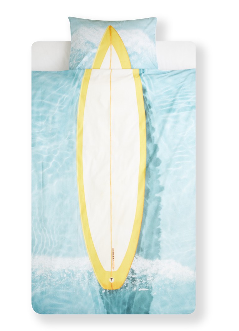 Snurk - Surfer dekbedovertrekset van biologisch katoen perkal 160TC - inclusief kussenslopen - Mint
