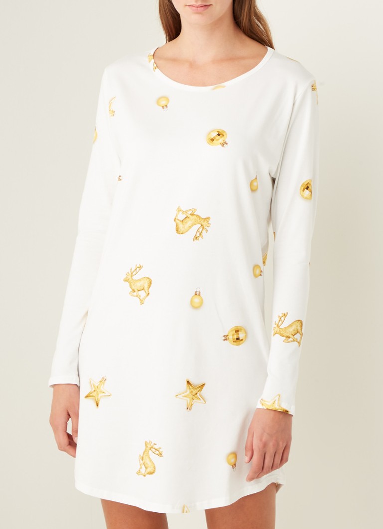 Oh jee Catastrofe Krijt Snurk X-Mas nachthemd met print • Wit • de Bijenkorf