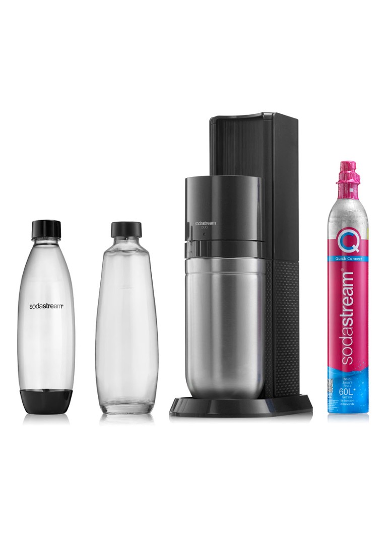SodaStream - DUO Megapack bruiswatertoestel 6-delig inclusief Quick Connect koolzuur Cilinder - Zwart
