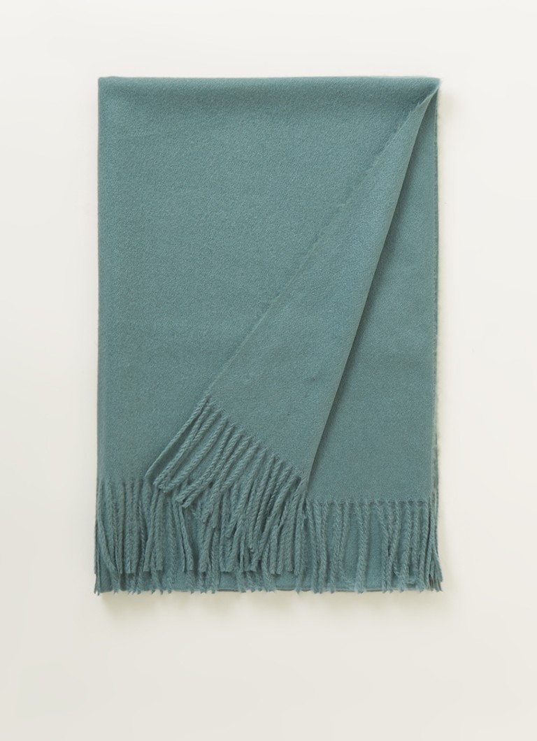 someday. - Barula sjaal met franjes 200 x 70 cm - Zeegroen