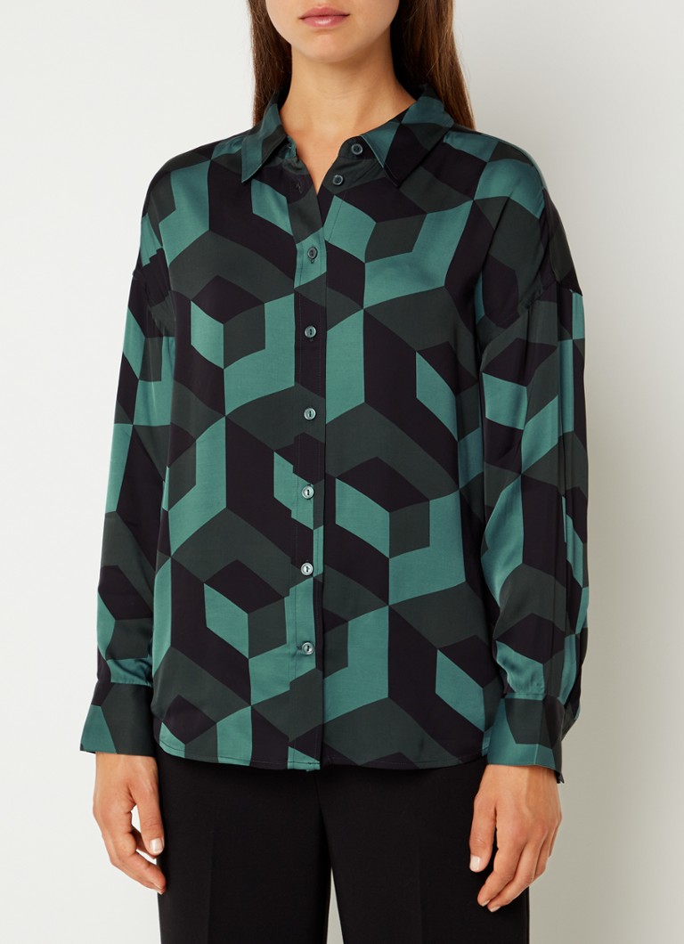 someday. - Zoverana blouse met grafische print - Groen