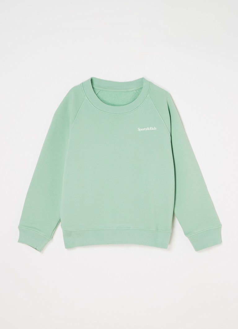 Sporty & Rich Sweater met logo en backprint • Groen • de Bijenkorf