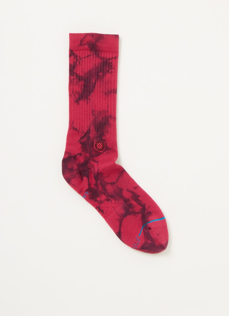 Stance - Dulcet sokken met tie-dye dessin - Cranberryrood