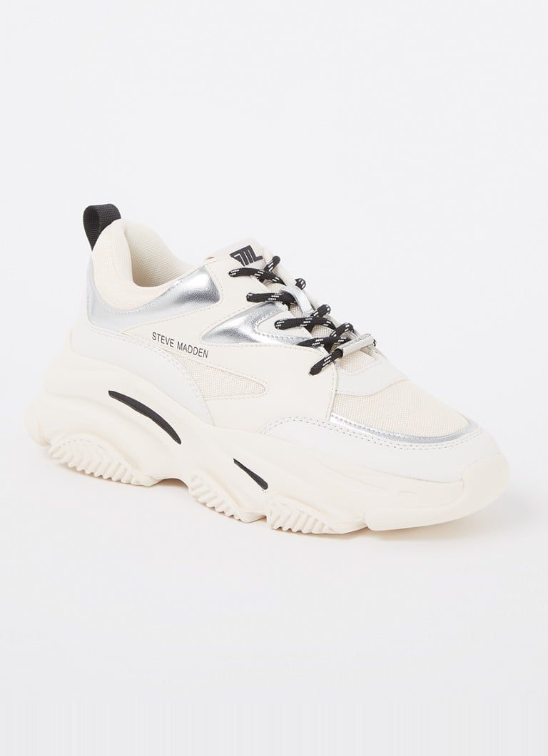 Steve Madden - Progressive sneaker met metallic finish - Gebroken wit