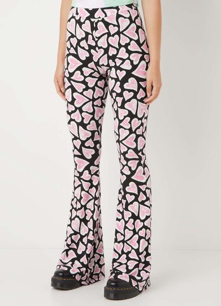 Stieglitz High waist flared fit legging in viscoseblend met print