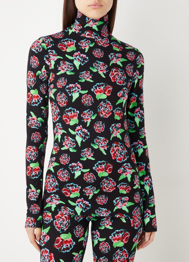 Stieglitz Hora top in viscoseblend met bloemenprint • Zwart • de Bijenkorf