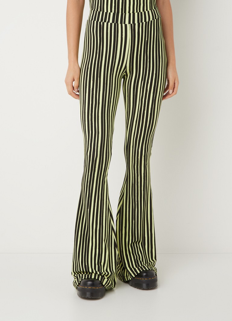 Stieglitz Luna high waist flared fit legging van viscose met print • Geel • de Bijenkorf