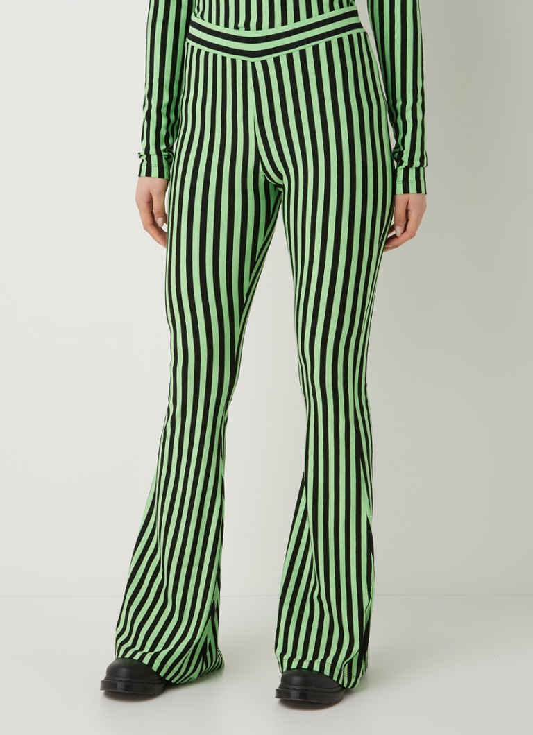 Stieglitz Raj mid waist flared fit legging in viscoseblend met streepprint • Groen • de Bijenkorf