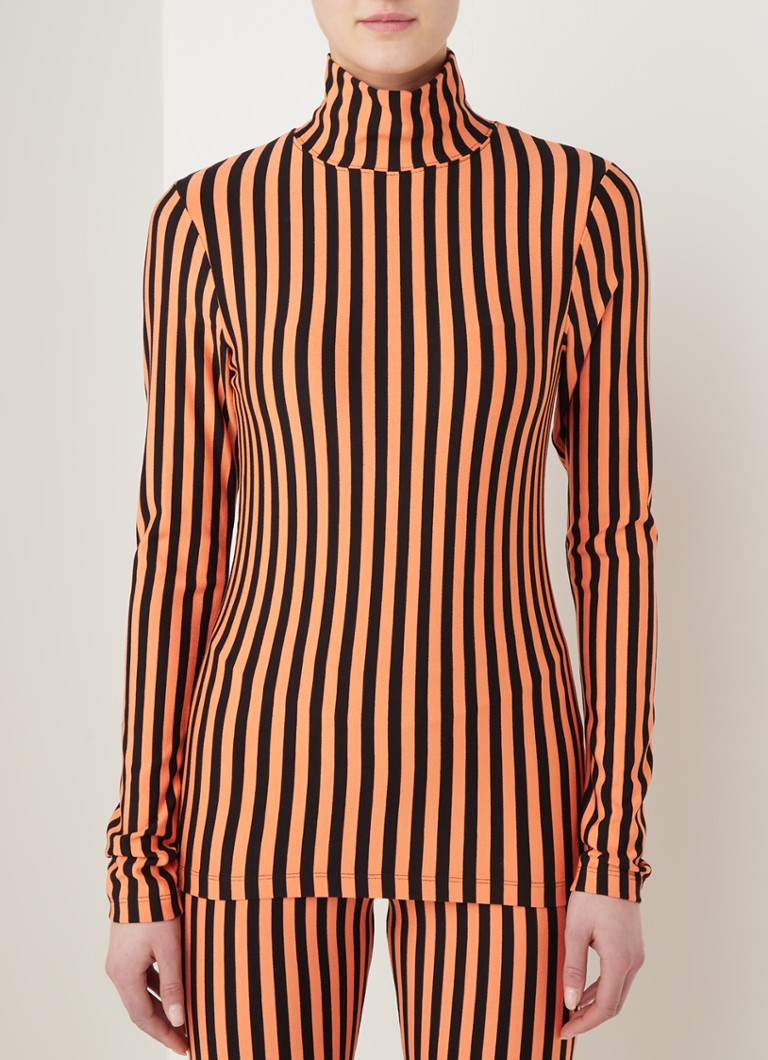 Stieglitz Raj top met col in viscoseblend • Oranje • de Bijenkorf