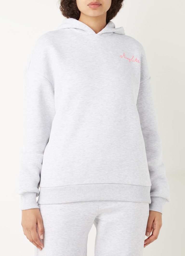 Stieglitz Stieg hoodie in katoenblend met logoborduring • Grijsmele • de Bijenkorf