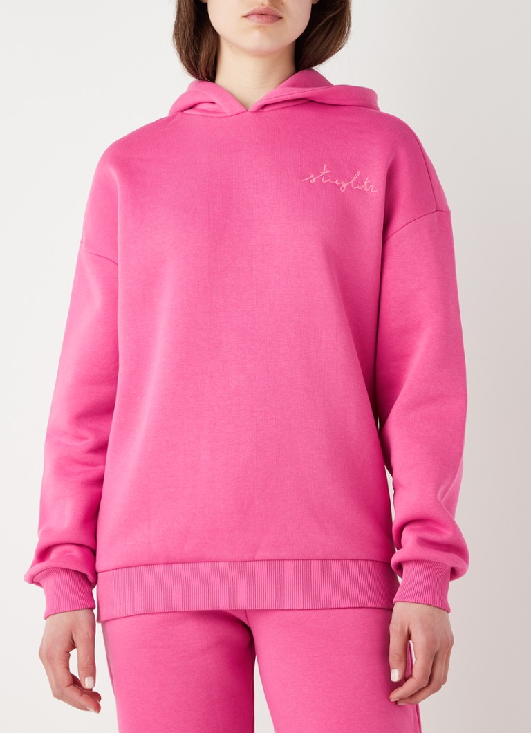 Stieglitz Stieg hoodie in katoenblend met logoborduring • Roze • de Bijenkorf