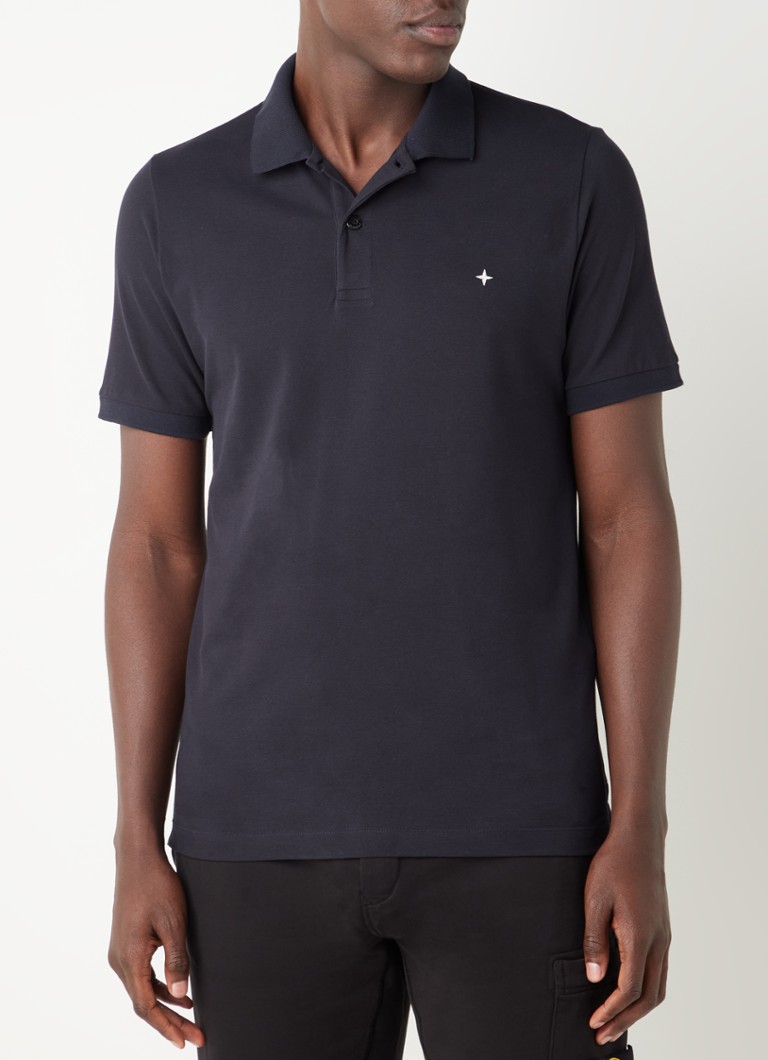 Stone Island 21717 Slim Fit Polo Met Logoborduring • Donkerblauw • De Bijenkorf