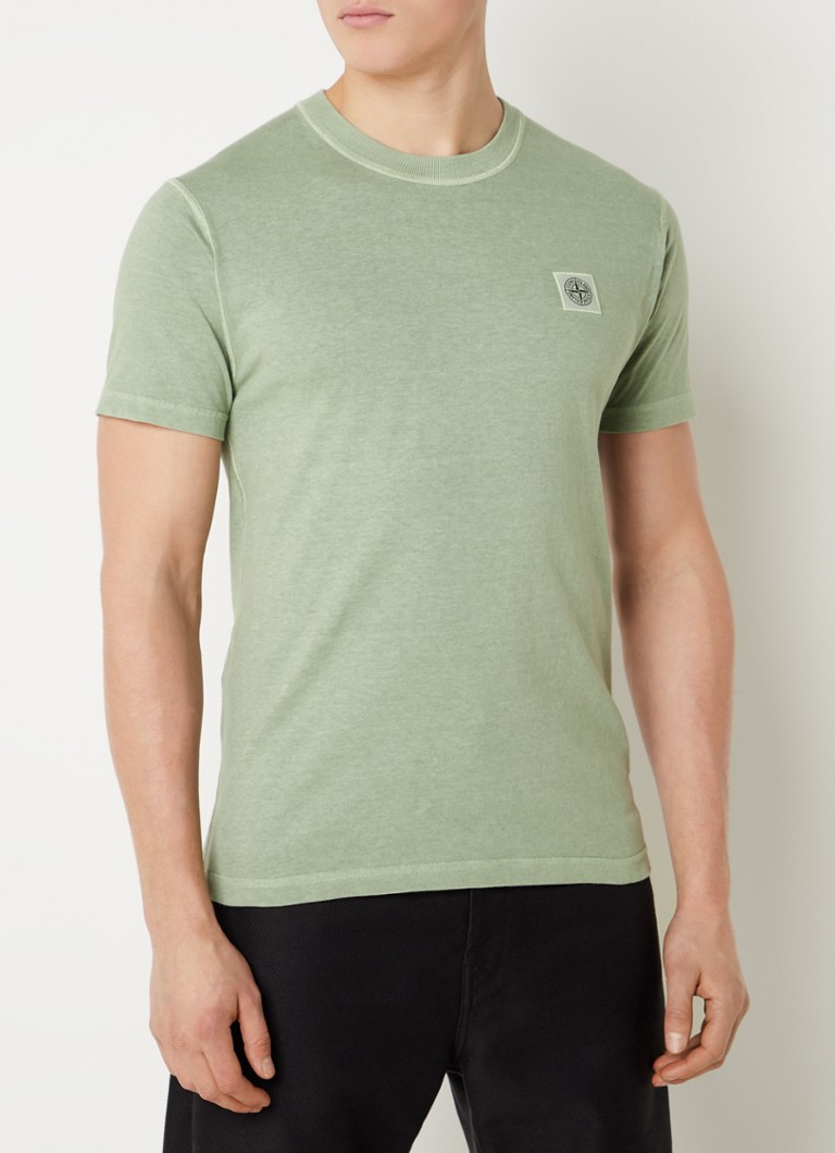 Stone Island - 23757 T-shirt van katoen met logo-applicatie - Groen