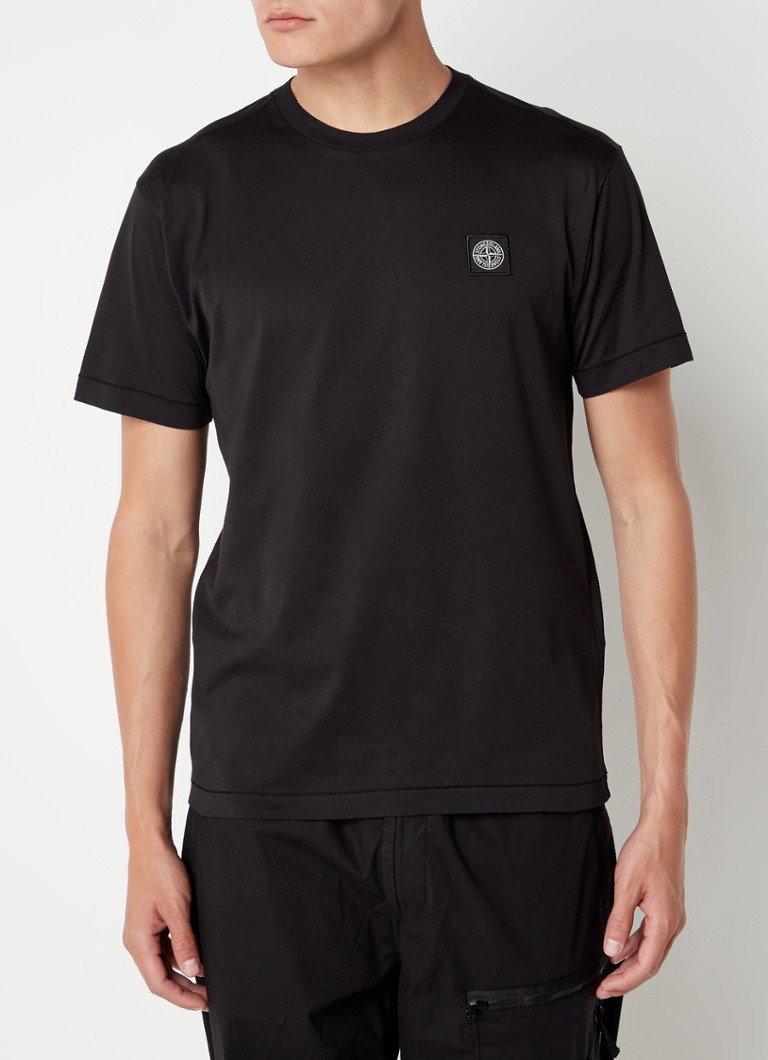 Stone Island - 24113 T-shirt met logo - Zwart