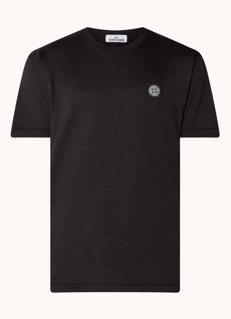 Stone Island 24113 T-shirt met logo • Zwart • de Bijenkorf