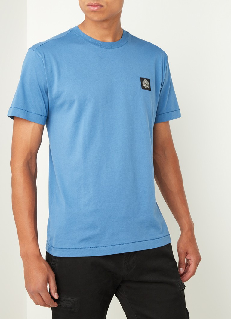 ga werken robot Laatste Stone Island 24113 T-shirt met logopatch • Blauw • de Bijenkorf