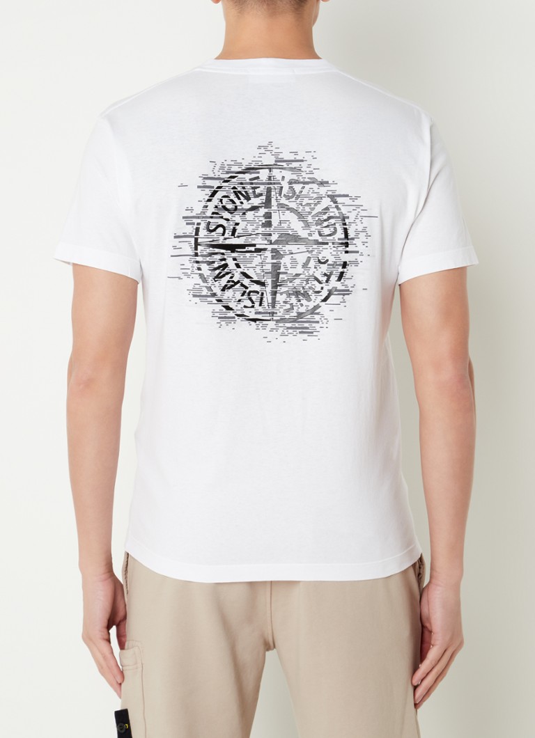 absorptie Sympathiek Gietvorm Stone Island 2NS89 T-shirt van katoen met logoprint • Wit • de Bijenkorf