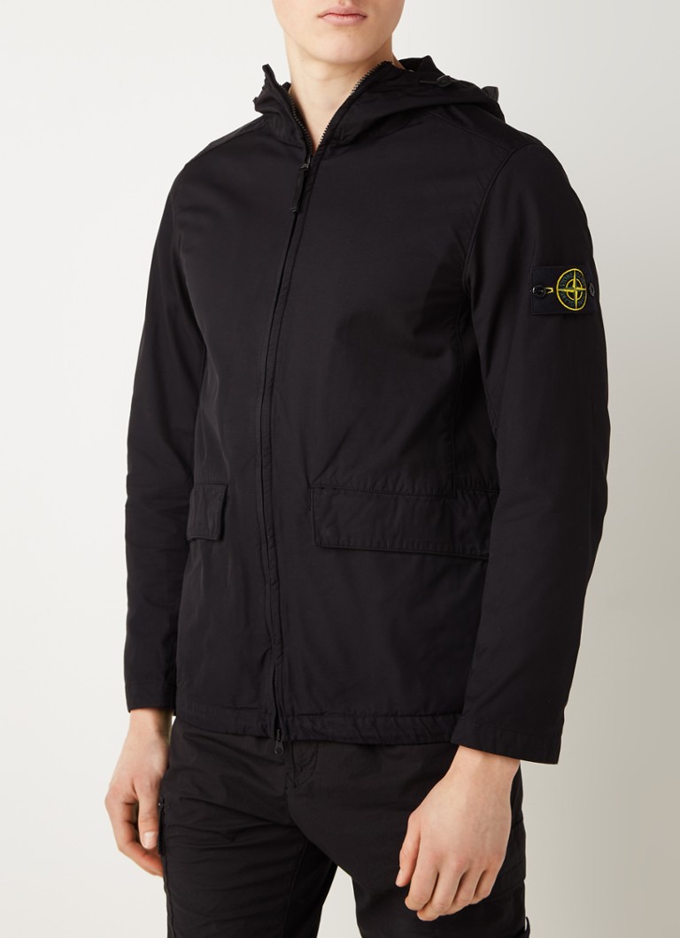 Stone Island 40833 Jack Met Capuchon En Klepzakken • Zwart • De Bijenkorf