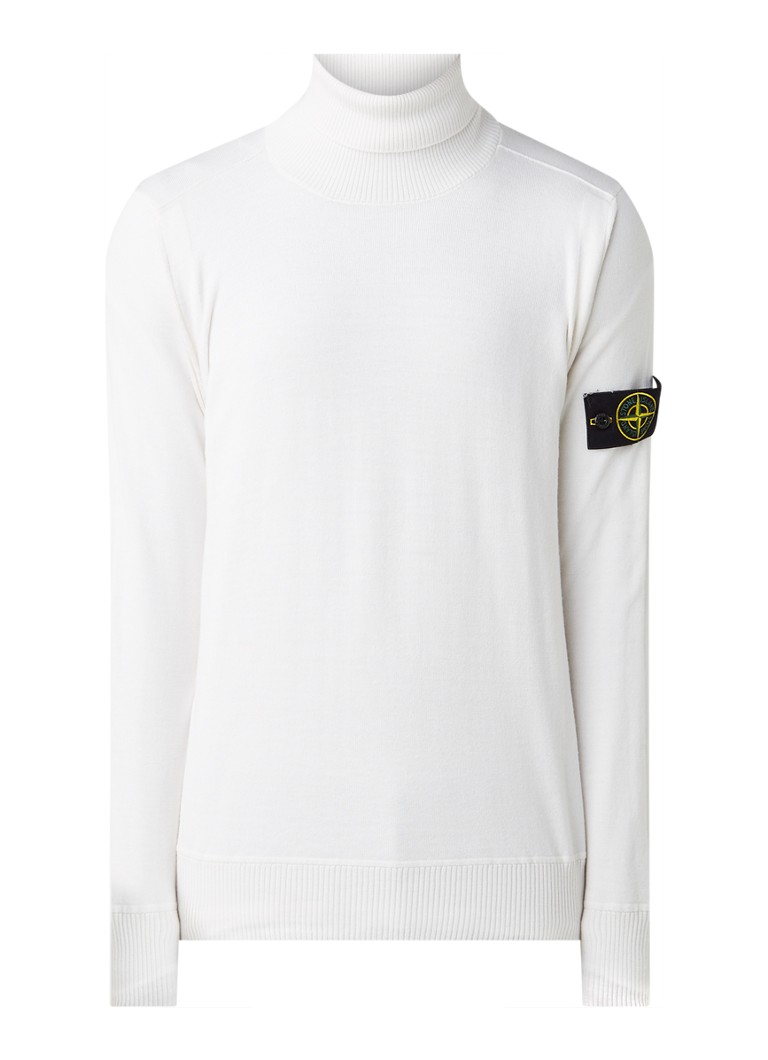 Stone Island 528C4 coltrui wol met logo • Wit • Bijenkorf