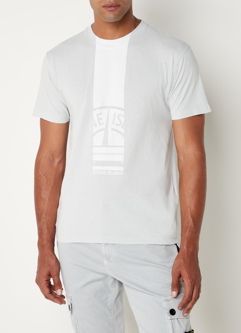 Stone Island - 52NS83 T-shirt met logoprint - Grijs