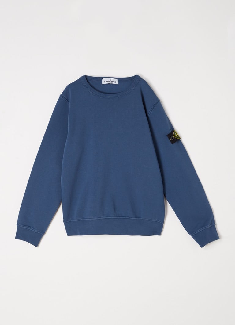 Stone Island 61340 sweater met logoborduring • Donkerblauw • de Bijenkorf