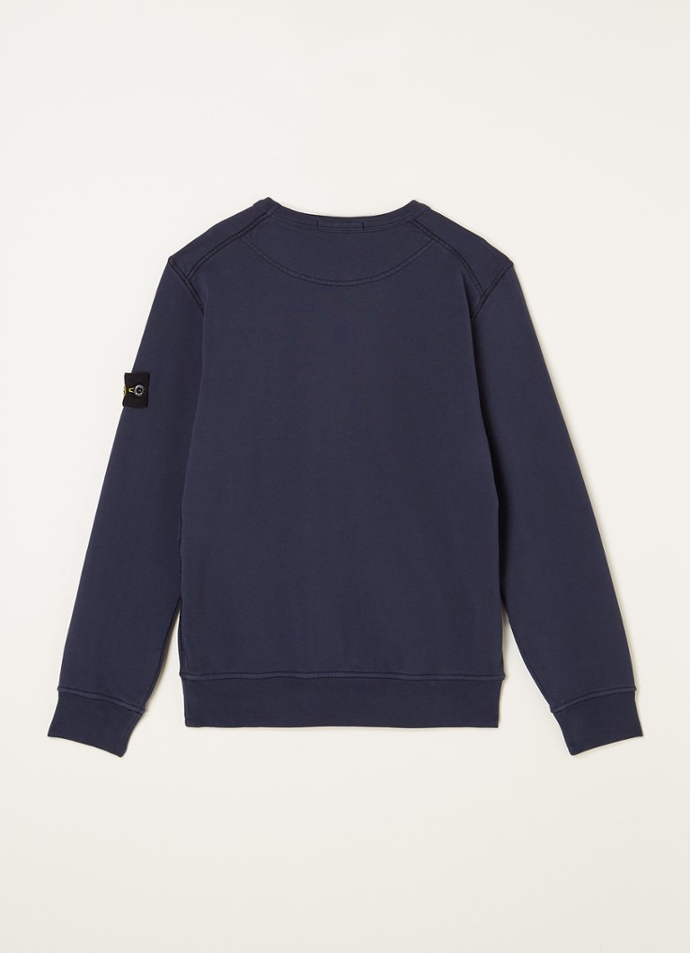 Stone Island 61340 sweater met logoborduring • Royalblauw • de Bijenkorf