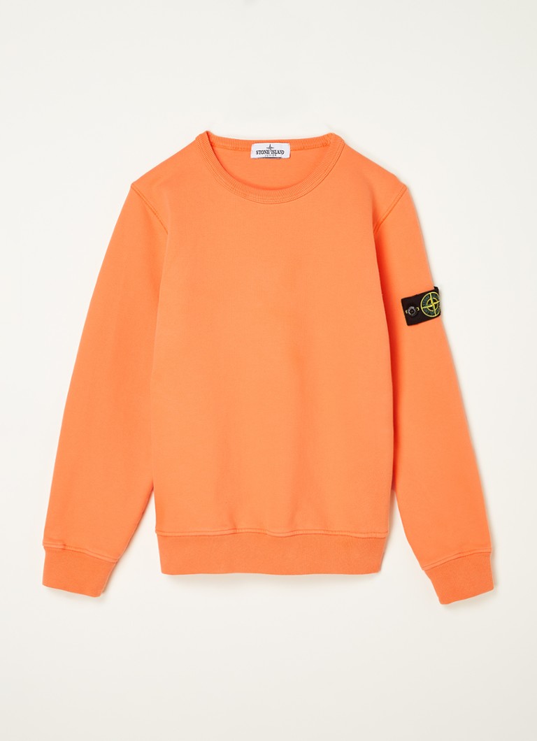 Stone Island - 61840 sweater met logoborduring - Oranje