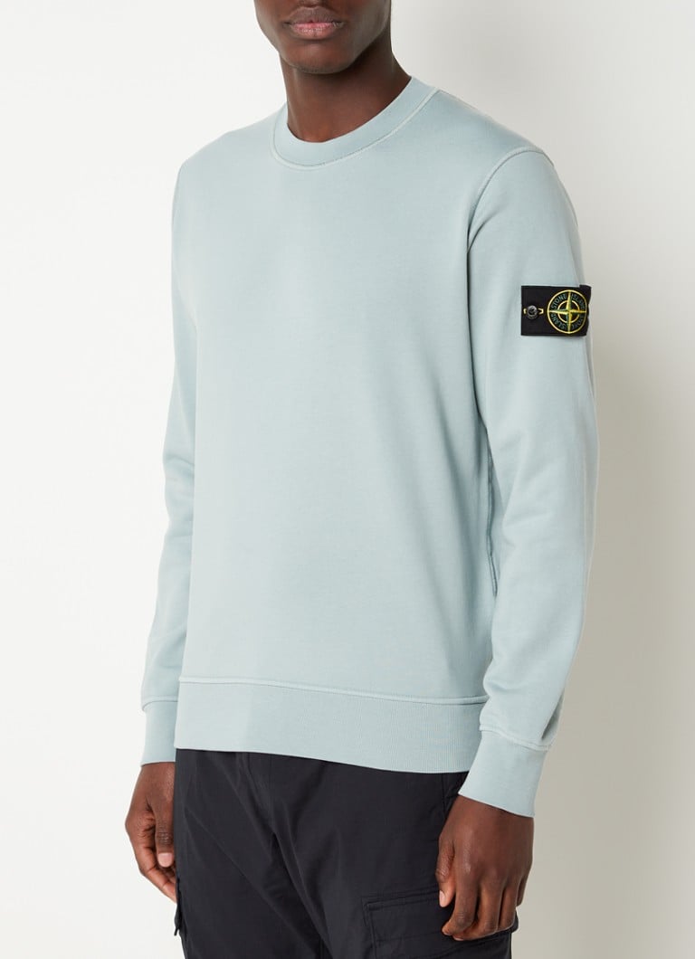 Stone Island - 63051 sweater met ronde hals en logopatch - Lichtblauw