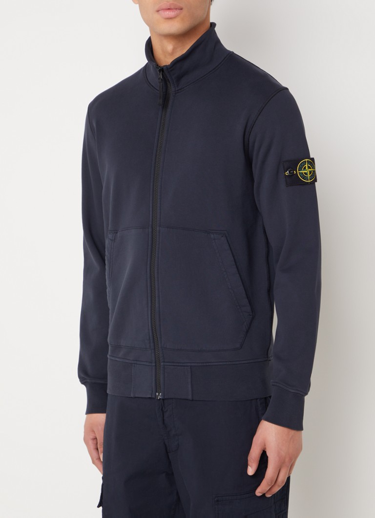 Stone Island - 64351 sweatvest met logo en steekzakken - Donkerblauw