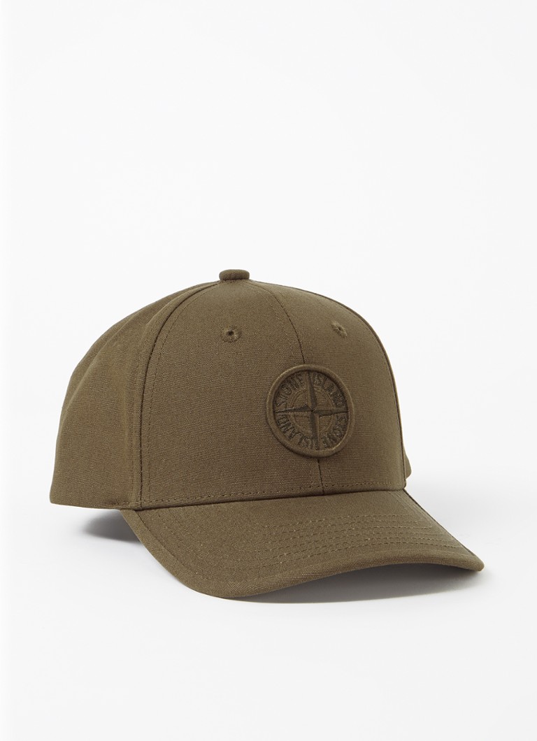 Stone Island - 91009 pet met logoborduring - Bronsgroen
