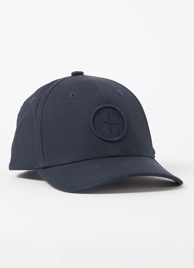 Stone Island - 91009 pet met logoborduring - Donkerblauw