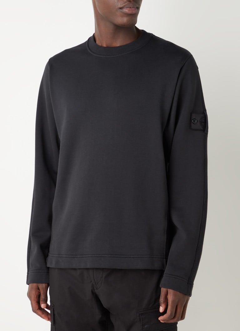 Stone Island Shadow Project - 67523 Sweater in lyocellblend met gehaakt detail - Zwart