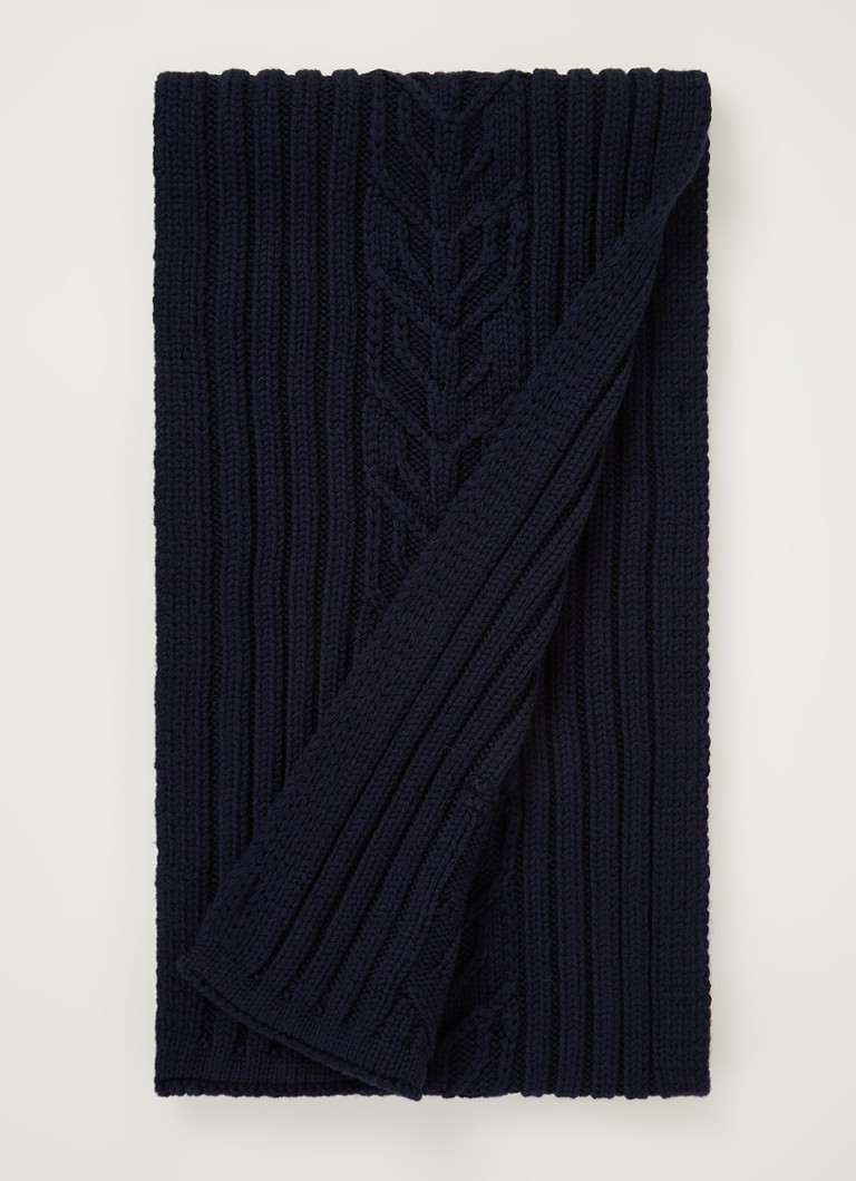 vragenlijst Fietstaxi Schiereiland Stone Island Sjaal van wol 180 x 30 cm • Donkerblauw • de Bijenkorf