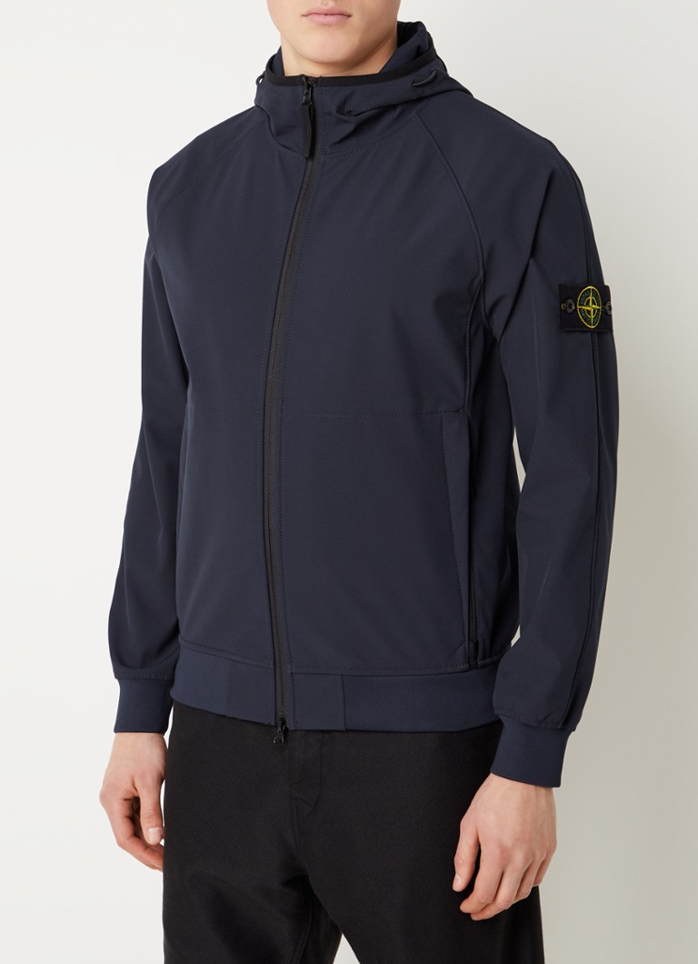 schokkend Agnes Gray Herhaald Stone Island Softshell jack met ritszakken en capuchon • Blauw • de  Bijenkorf