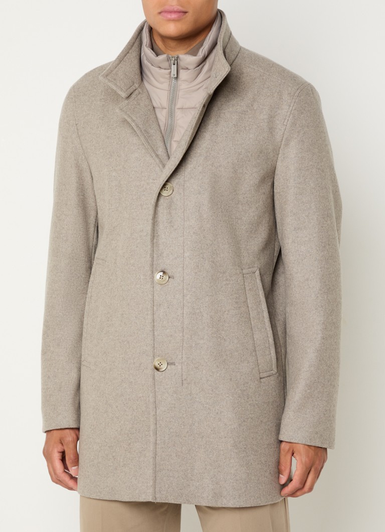 Strellson Finlay mantel in wolblend met uitneembare binnenjas