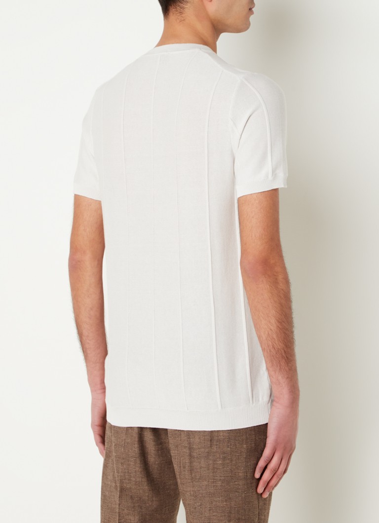 Maak een naam Optimaal Controle Strellson Kito-T fijngebreid T-shirt met streepprint • Beige • de Bijenkorf