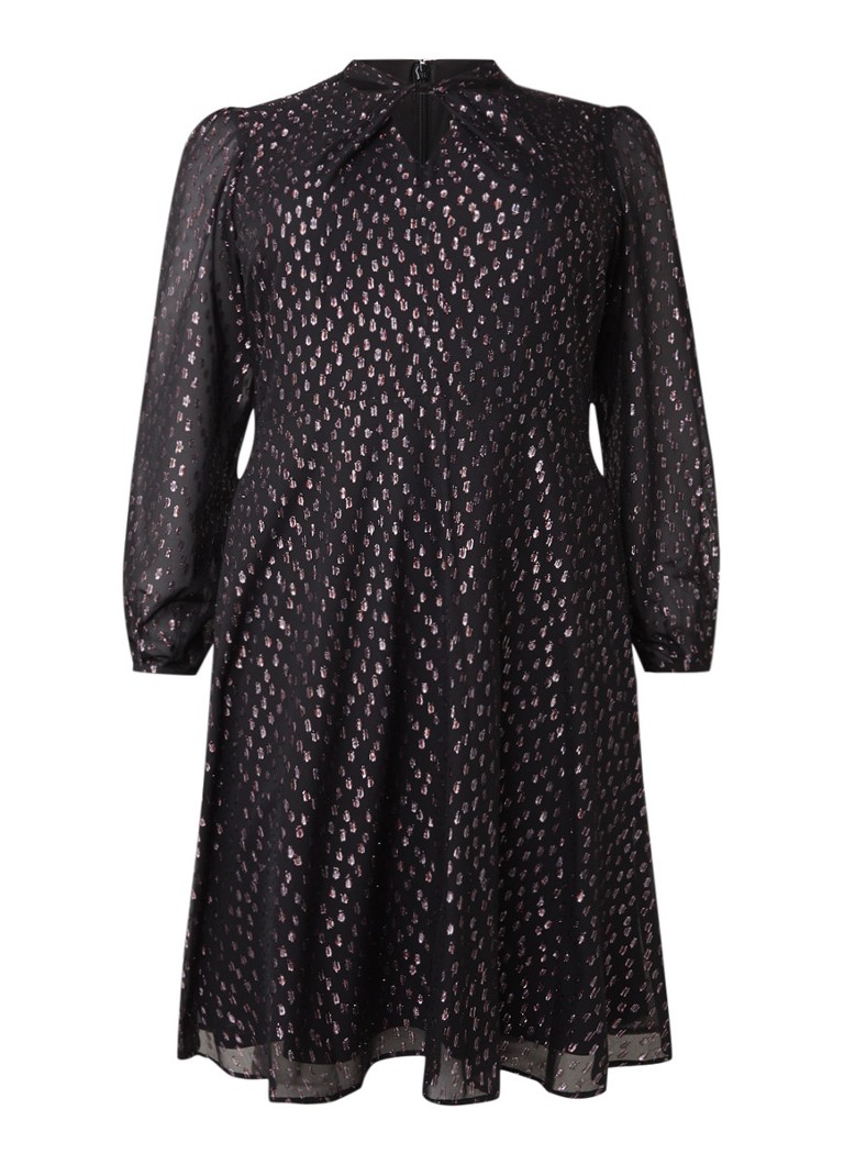 Studio 8 - Bonnie midi-jurk met lurex  - Zwart