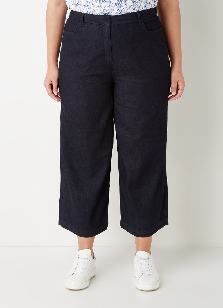Studio 8 - Nora high waist loose fit cropped jeans met donkere wassing - Indigo