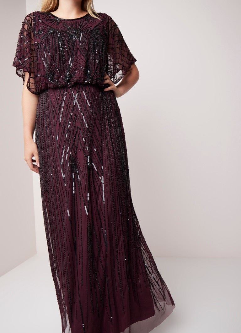 Studio 8 - Phaedra maxi-jurk met kralenapplicatie - Aubergine