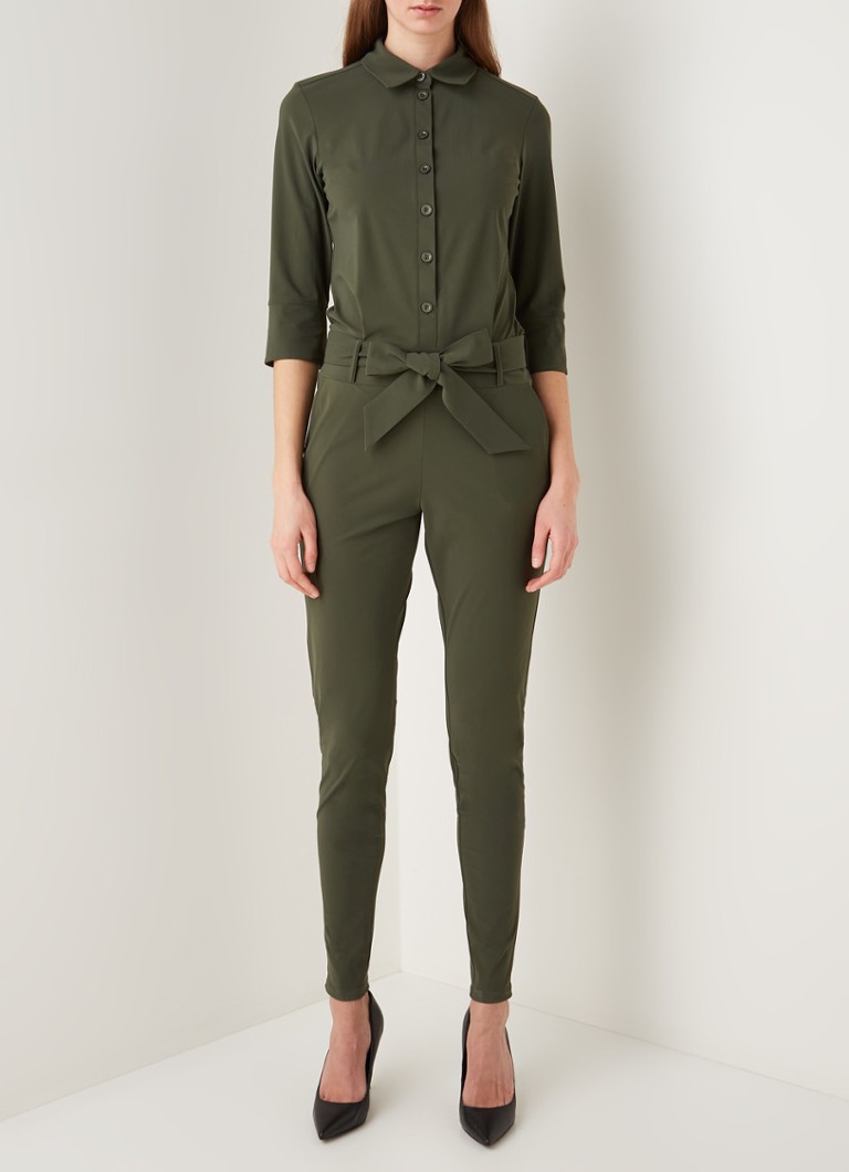 Studio Anneloes Angelique slim fit jumpsuit met strikceintuur