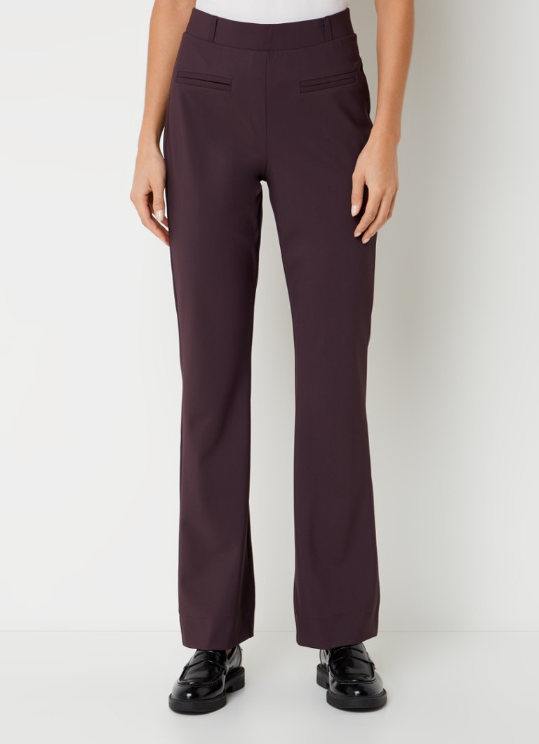 Studio Anneloes Lio Bonded high waist flared fit pantalon van