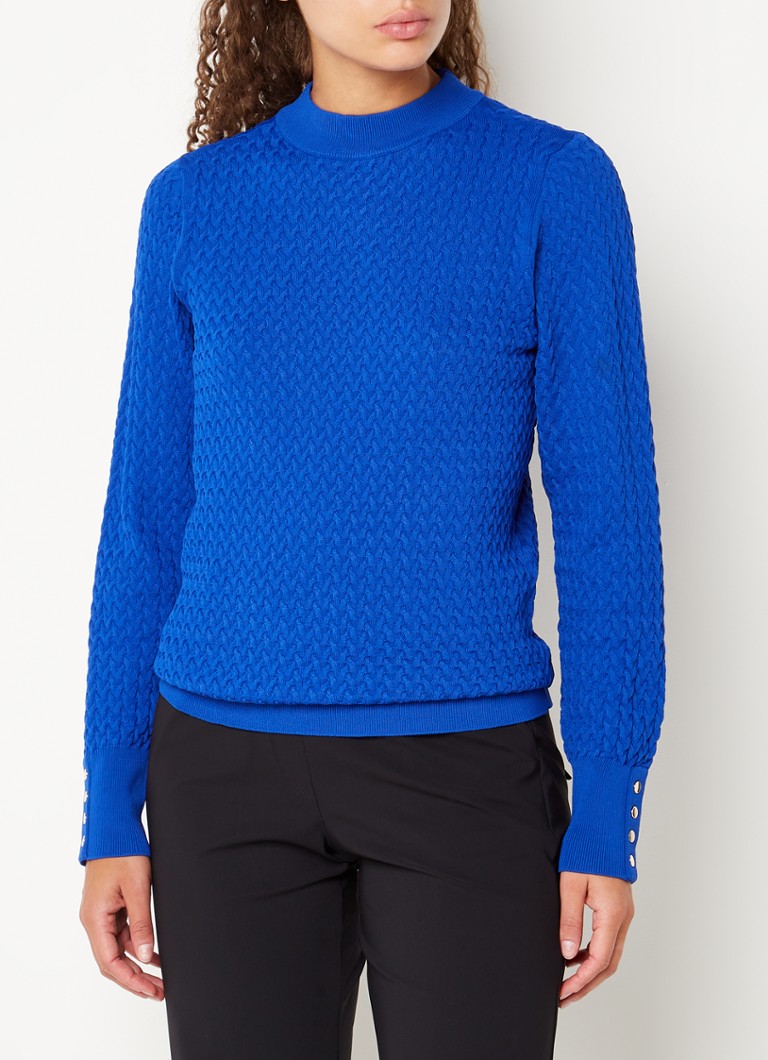 Studio Anneloes Sasja fijngebreide pullover met structuur • Kobaltblauw Bijenkorf