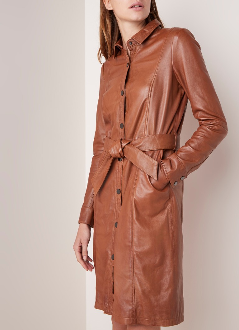 Studio AR by ARMA - Diannaross blousejurk van schapenleer - Hazelnootbruin